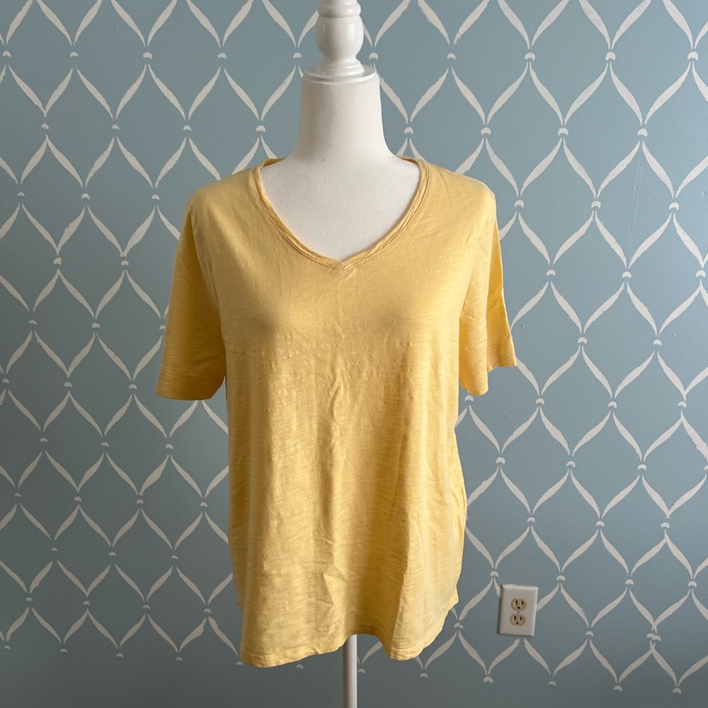 Yellow V-Neck Women's Top
